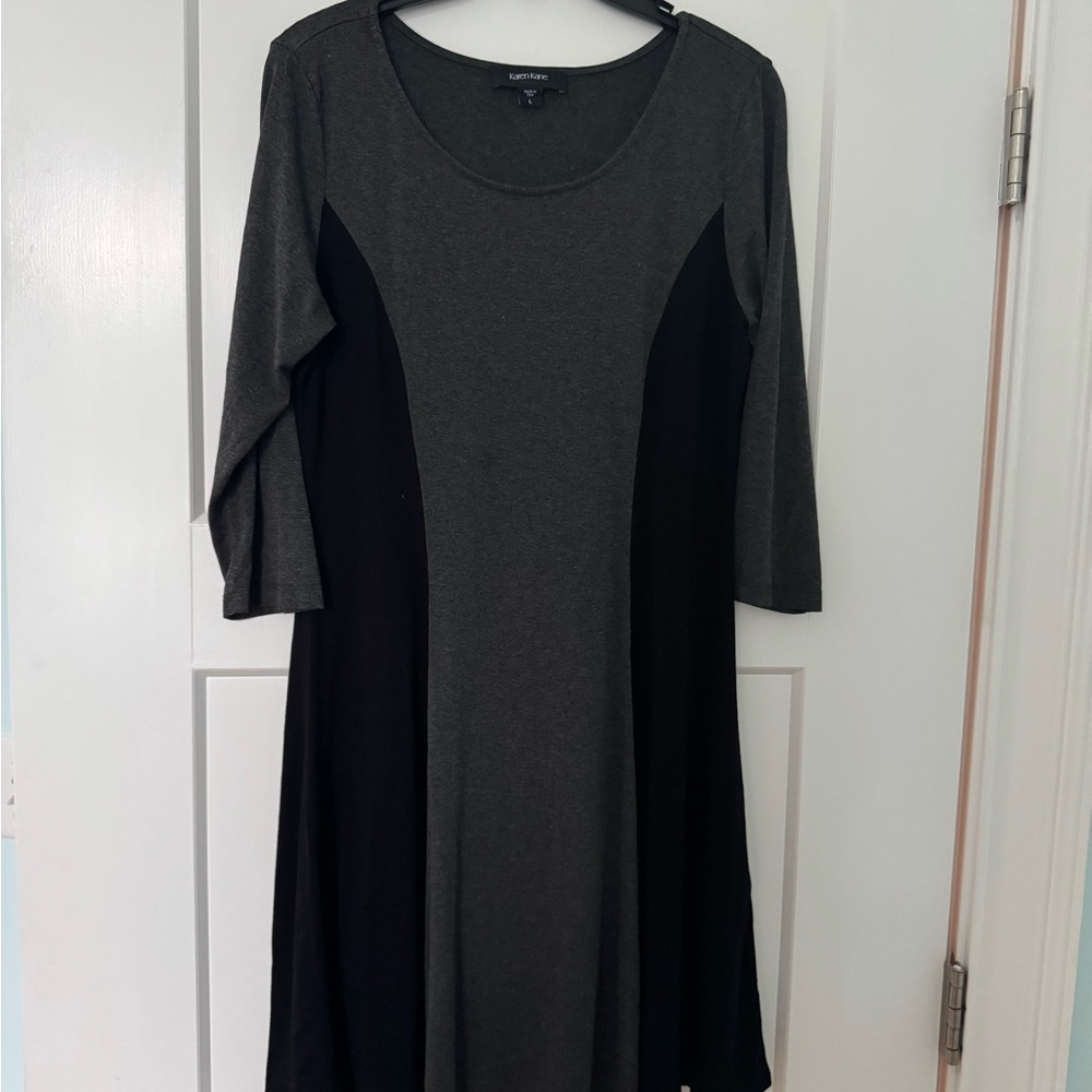 Karen Kane Gray and Black Long Sleeve Dress